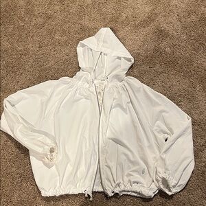 FP Movement by Free People White Cinchable Windbreaker Jacket